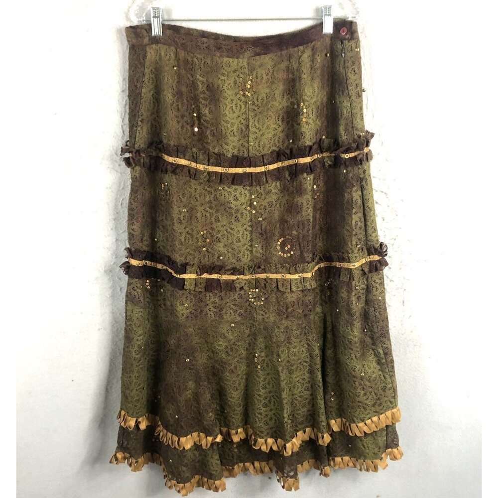 Vintage Molato Maxi Skirt Womens Medium Y2K Goblincore Forest Fairy Grunge Artsy